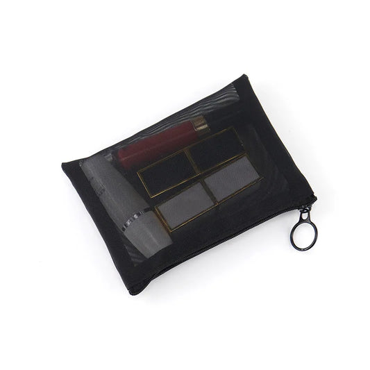 Large Capacity Portable Outdoor Travel Makeup Bag Black Transparent Mesh Storage Washing Bag Home Organization Tote Bag
