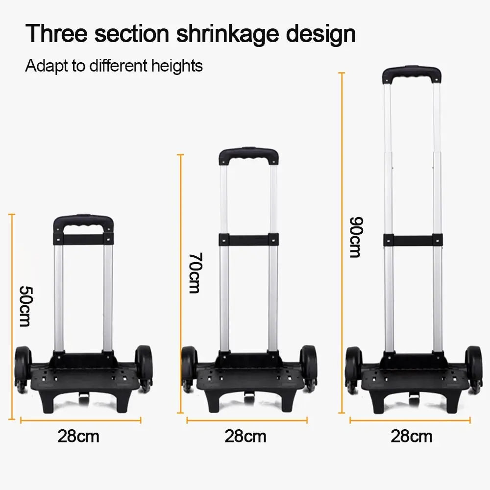 2 Wheel Pullling Rod Carrier Portable Foldable Aluminum Alloy Student Backpack Trolley Rack Pet Bag Luggage Travel Hand Cart