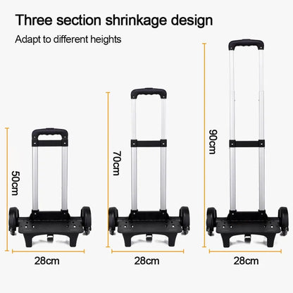 2 Wheel Pullling Rod Carrier Portable Foldable Aluminum Alloy Student Backpack Trolley Rack Pet Bag Luggage Travel Hand Cart