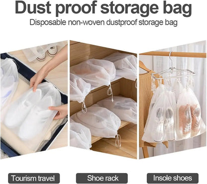 5/20Pcs Non-Woven Shoe Bag Drawstring Storage Bag Small White Shoes Dustproof and Yellow Proof Air Drying Bag Travel Shoe Cover