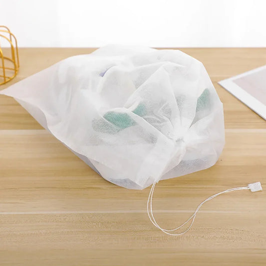 5/20Pcs Non-Woven Shoe Bag Drawstring Storage Bag Small White Shoes Dustproof and Yellow Proof Air Drying Bag Travel Shoe Cover