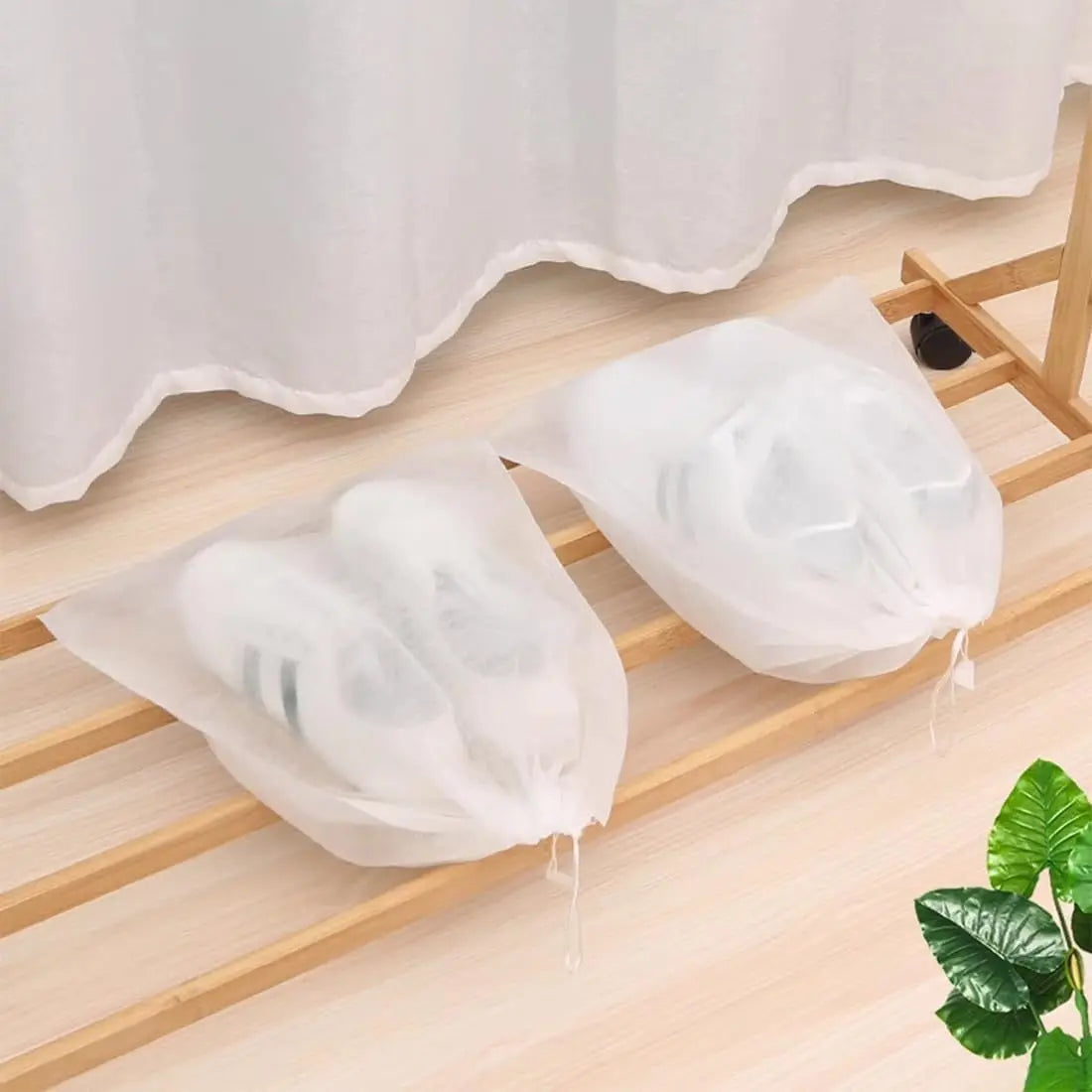 5/20Pcs Non-Woven Shoe Bag Drawstring Storage Bag Small White Shoes Dustproof and Yellow Proof Air Drying Bag Travel Shoe Cover