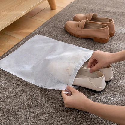5/20Pcs Non-Woven Shoe Bag Drawstring Storage Bag Small White Shoes Dustproof and Yellow Proof Air Drying Bag Travel Shoe Cover